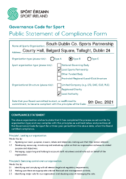 Public Statement of Compliance Form summary image