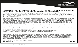 NOTICE OF INTENTION TO ACQUIRE DERELICT SITE  sumamry image