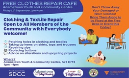 Free Clothes Repair Café in Adamstown this Friday sumamry image