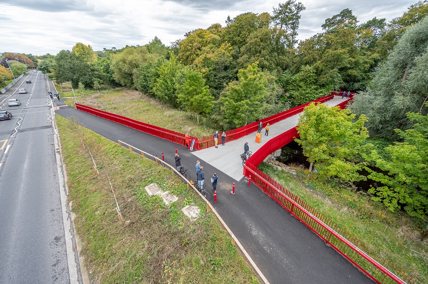 An image of the Dodder Greenway Bridge at Bushy Park